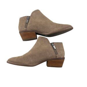 Lucky Brand Women's size 7 M Farel Beige Brown Leather Upper Booties
